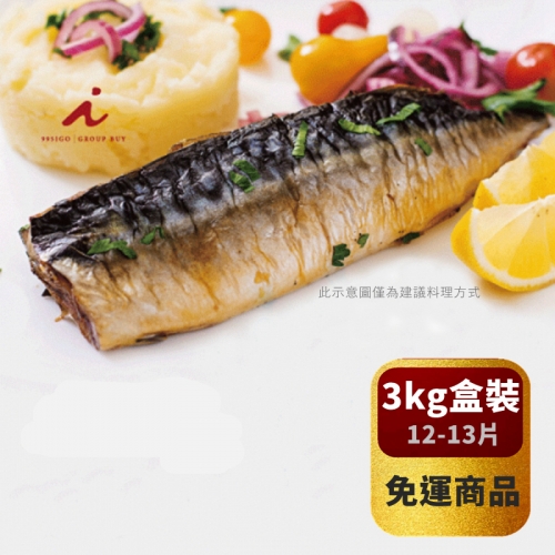 南方澳冬季現撈肥美鯖魚3kg盒裝(15-19片) *免運冷凍*